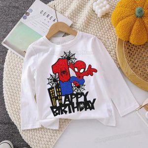 Spider-Man Number 1-9 Print T-Shirt for Children