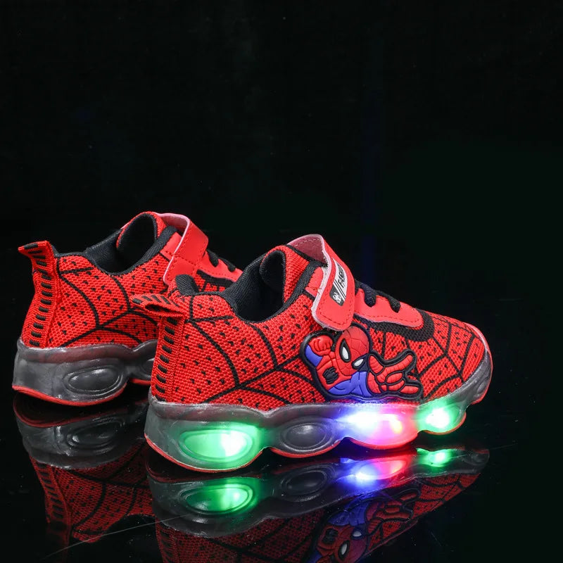 Fashion Kids Spider-Man LED Light Sneakers - Image 7
