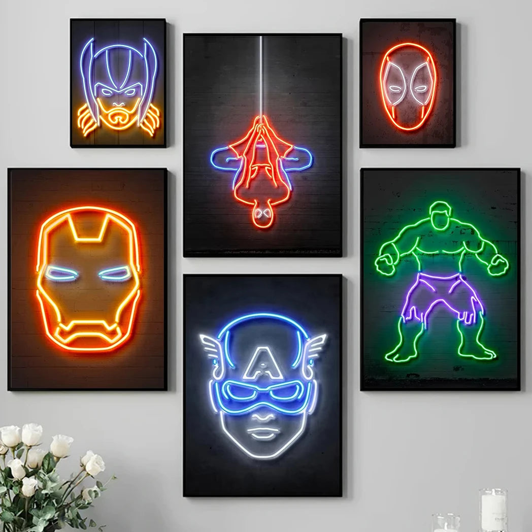 MINISO Disney Neon Marvel Superhero Poster - Image 2