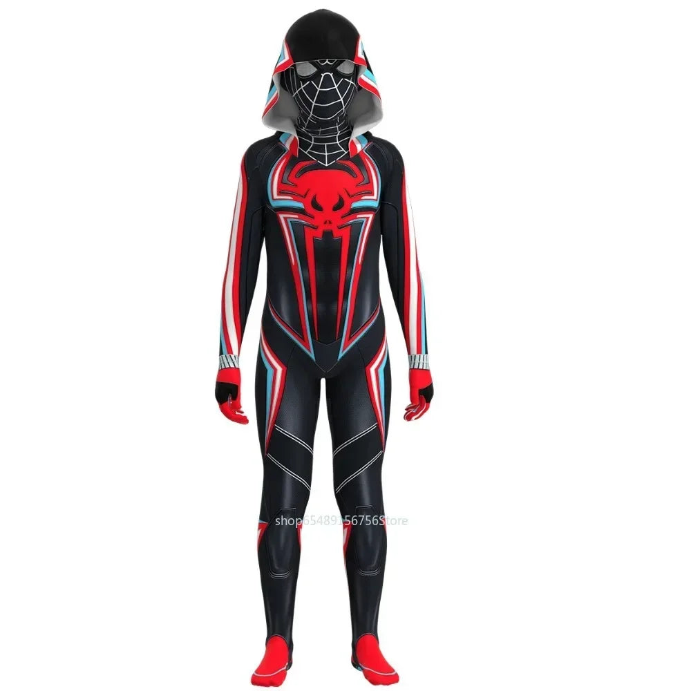Black Spider-Man 2099 Miles Morales Cosplay Costume - Image 2