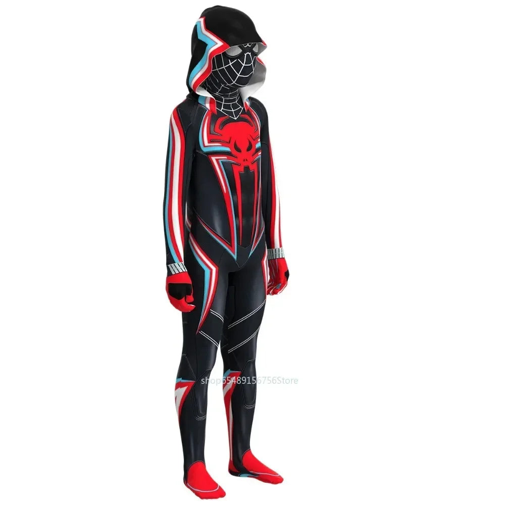 Black Spider-Man 2099 Miles Morales Cosplay Costume - Image 4
