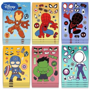 8 Sheets Disney Marvel Spider-Man & Iron Man Stickers