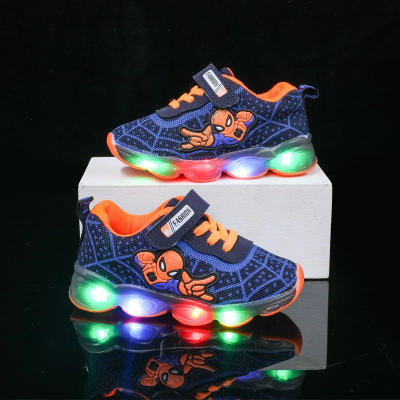 Fashion Kids Spider-Man LED Light Sneakers
