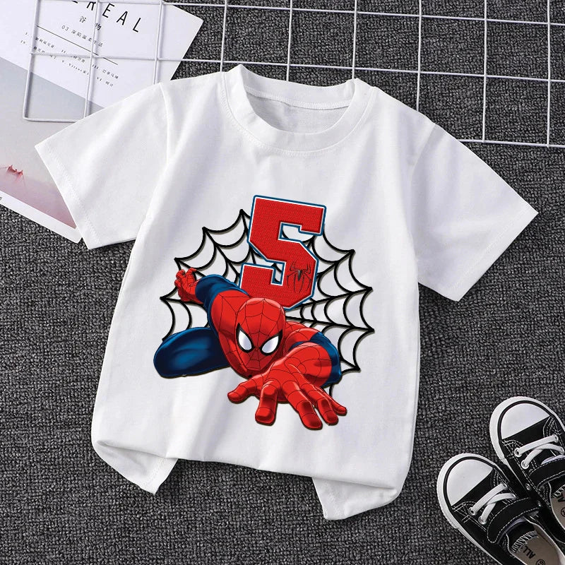 Marvel Spider-Man Birthday Number T-Shirt (1–9)