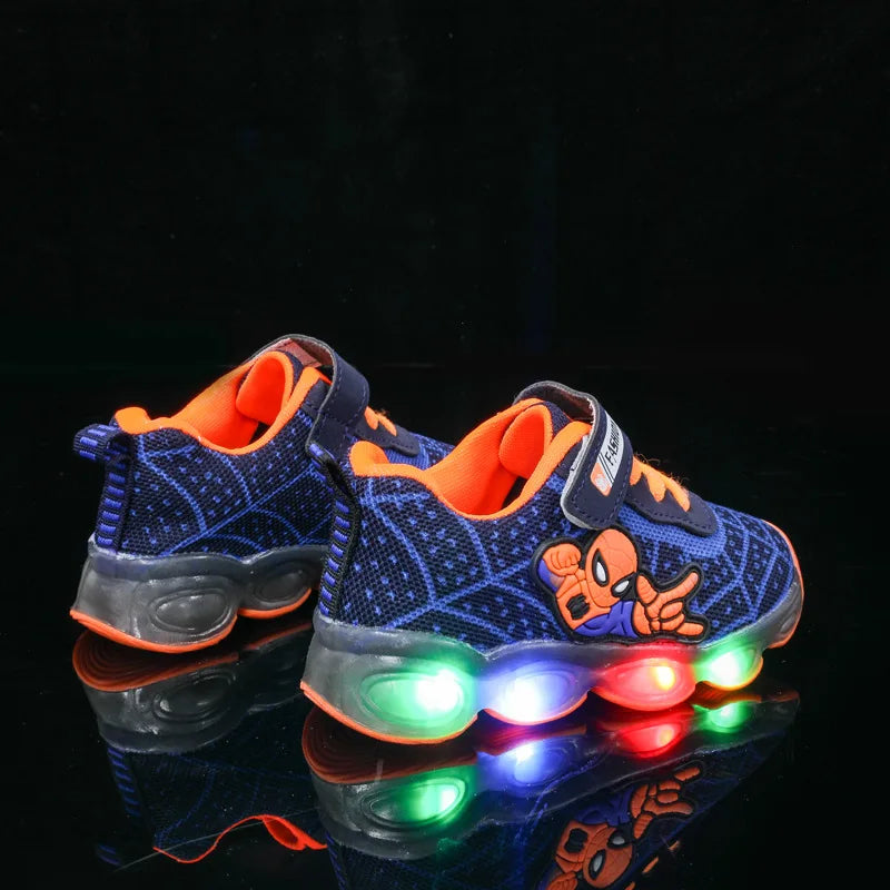 Fashion Kids Spider-Man LED Light Sneakers - Image 6