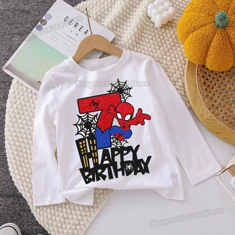 Spider-Man Number 1-9 Print T-Shirt for Children - Image 9