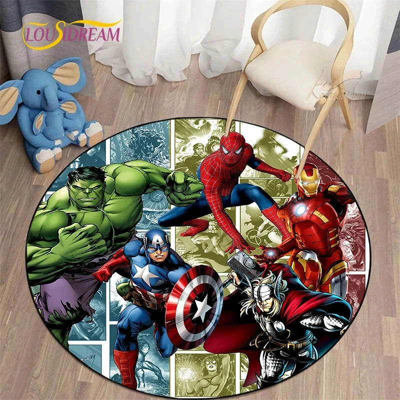 MINISO Marvel Iron Man & Spider-Man Round Carpet - Image 17